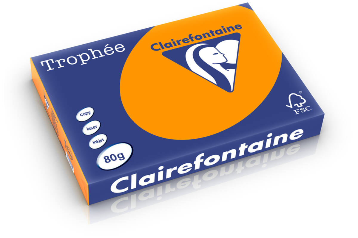 Kopieerpapier A3 oranje FSC houtvrij 500 vel, 80 grs.